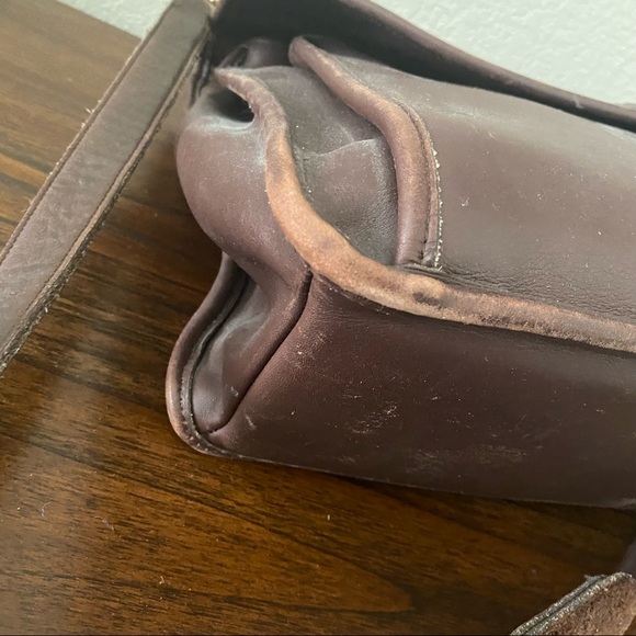 Vintage Brown Glove Tan Leather Beekman Laptop Briefcase Crossbody Turn Lock Bag - Picture 5 of 15